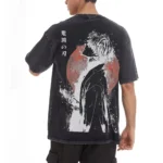 2026 Summer New Zenitsu Agatsuma Breath of Thunder Retro Washed Old T-shirt Demon Slayer 90s Street Style Short-sleeved Top - Image 2