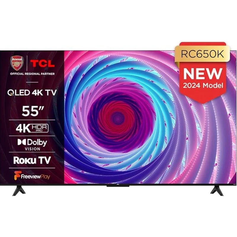 kf-S2c52b5f5b57f4628af2128c9c53de156B TCL 55RC650K 55-inch QLED Pro Television, 4K Ultra HD, Roku TV (Smart TV with Dolby Vision & Audio, HDR 10+ - Image 1