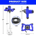 2600W Portable Electric Cement Mixer, 6 Speed Handheld Mixer Stirring Tool for Mixing Grout Paint Mortar Mud Plaster Tool - Image 10