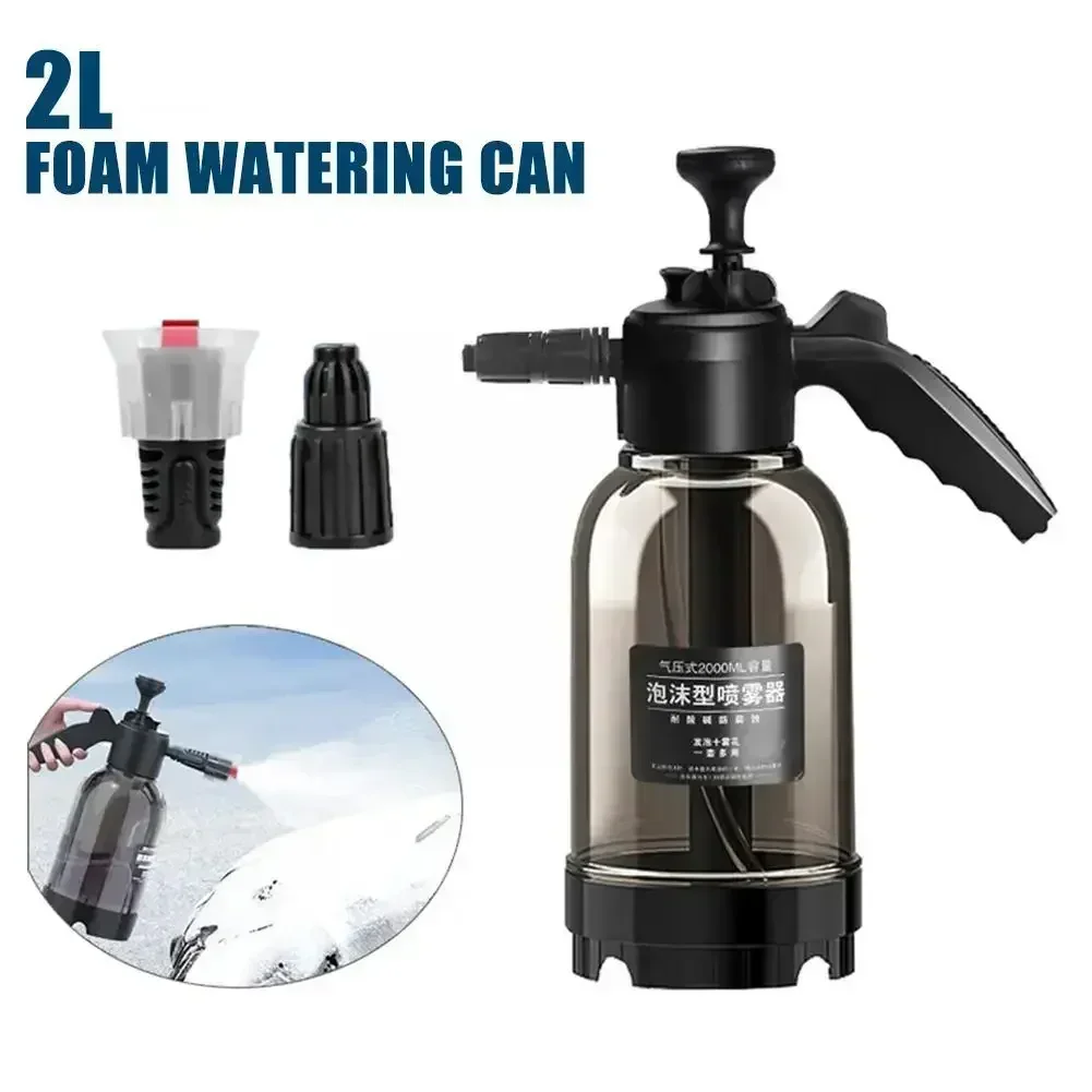 kf-S3e3764dc9ee8474f8515cdab381df585t 2L Hand Pump Foam Sprayer Snow Foam Gun Nozzle With Pressure Relief Valve Car Wash Spray Bottle Window Cleaning Tools - Image 1