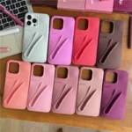 For iPhone 16 12 13 14 15 11 Pro Max Plus 17 Fashion Rhode Phone Case Gray Toast Espresso Ribbon Lip Gloss Holder Silicone Cover - Image 2