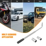Travel Emergency Breakdown Wrench Set,Extendable Wheel Socket Tyre, Universal Car Lug Wrench Car Wheel Tire Change Tools - Image 5