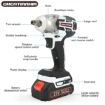 Brushless Electric Wrench, 1/2 Inch Impact Wrench Set,, with LED Work Light,for Home DIY/Electric Tools Home DIY/Electric Tools - Image 8