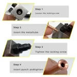 3/16in Double Flaring Tool Metal Handheld Brake Line Double Tool for Motorcycle Automotive Truck Brake Line Flaring Tool - Image 3