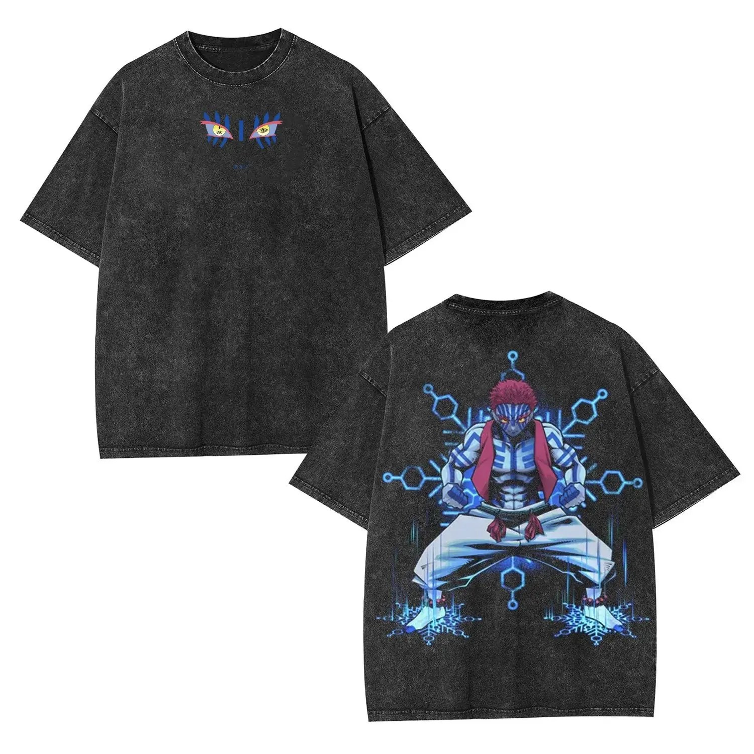 kf-S755b098ea2d54afbb8bb2ebf822bb220w Harajuku Anime Demon Slayer Washed T Shirt Man Vintage Women Short Sleeve Casual Tops Graphic Tee Summer Y2k Clothes Streetwear - Image 1