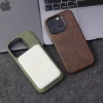Retro Crazy Horse Leather MagSafe Phone Case For iPhone 16 Pro 15 14 13 12 17 Pro Max Simple Leather Texture Magnetic Phone Case - Image 3