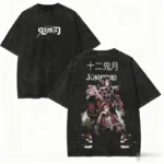 Demon Slayer Anime Graphic Vintage Washed T Shirt Men Women 100% Cotton Short Sleeve Tee Streetwear Casual Tops Y2k Clothes