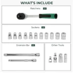 227pcs Socket Wrench Set Ratchet Torque Wrench Combo Kit Car Repair Tool 1/4 3/8 1/2 Ratchet Spanner Screwdriver Bits Hand Tool - Image 3