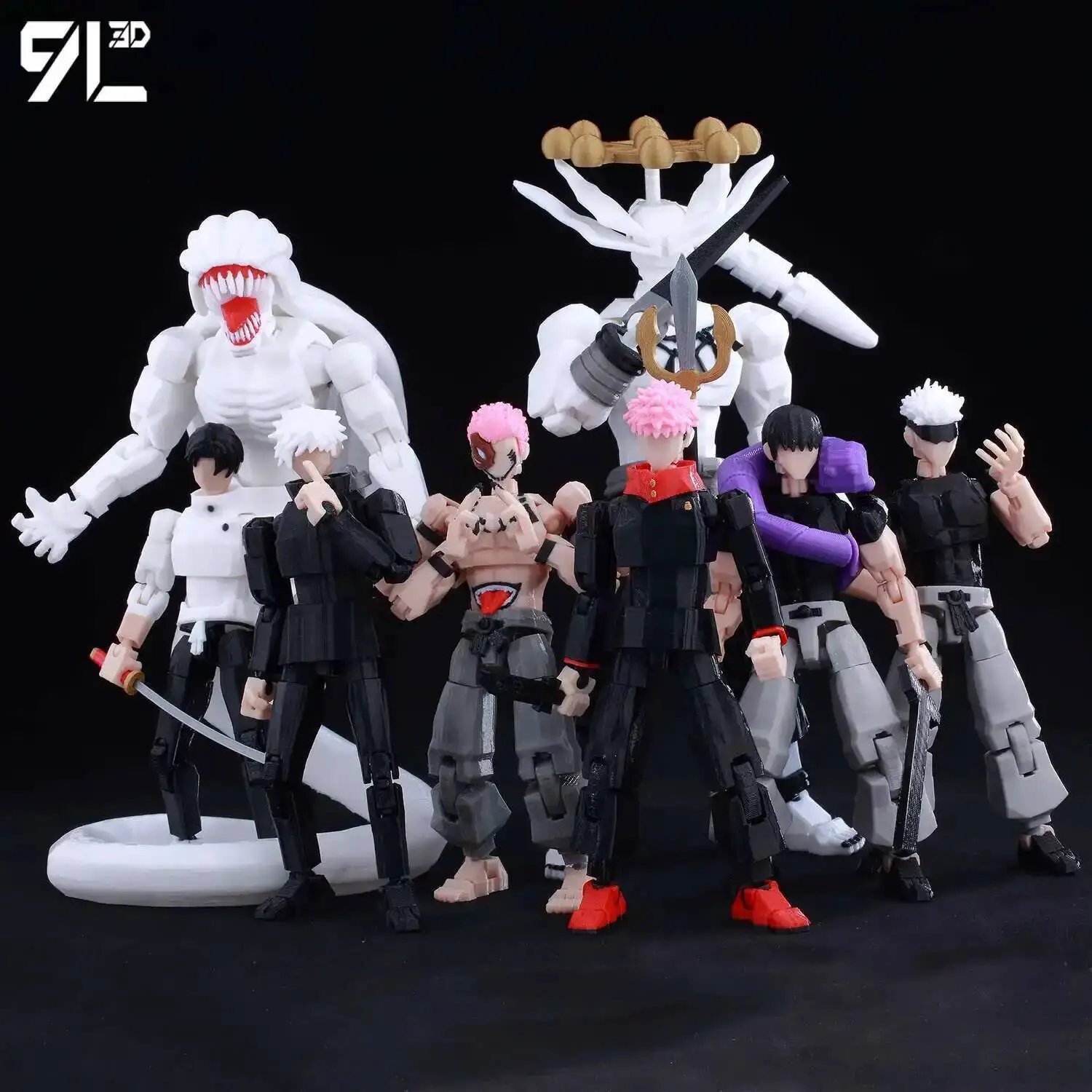 kf-S9ce3f19518fa481da0c32edc96e4929dl 9L3D Printed Anime Jujutsu Kaisen Sukuna Yuji Yuta Satoru Gojo Lucky Dummy 13 Movable Shapeshift Action Figures Mannequin Toys - Image 1