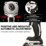 Brushless Electric Wrench, 1/2 Inch Impact Wrench Set,, with LED Work Light,for Home DIY/Electric Tools Home DIY/Electric Tools - Image 13