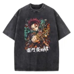 Demon Slayer Washed T-shirt, Casual Anime Short Sleeve for Men & Women, Loose Breathable Summer Top with Classic Symbols - Image 3
