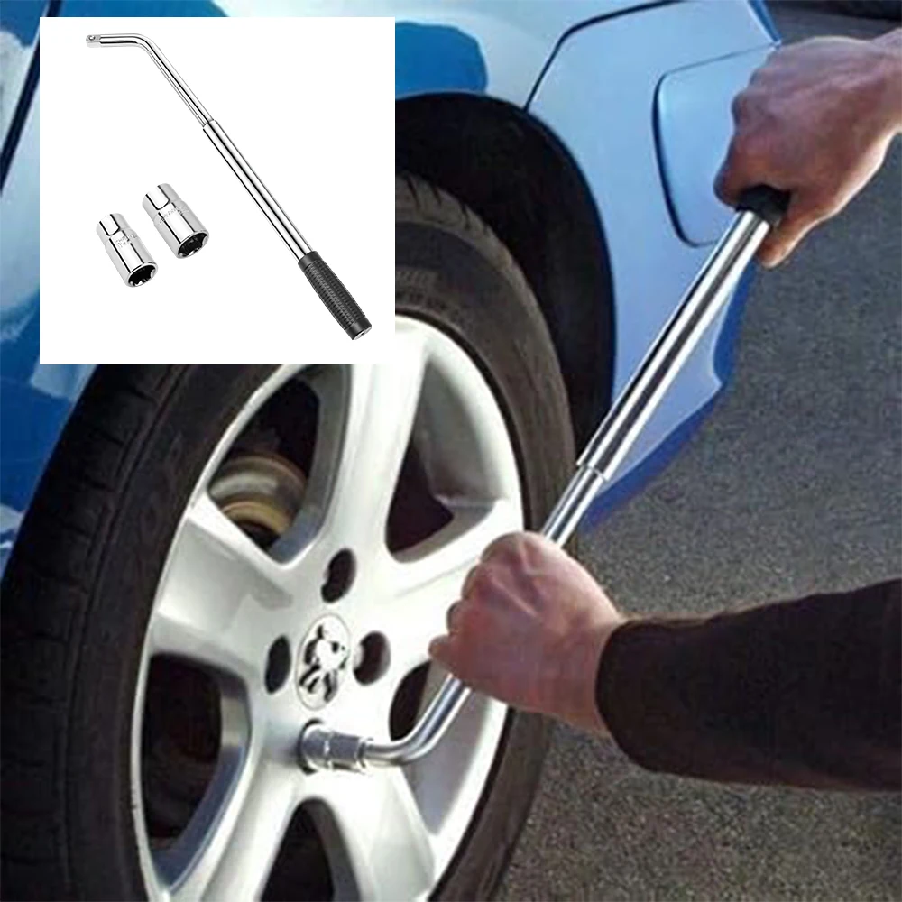 kf-Sd3d44fd291b040309aa8043f4f307c28o Travel Emergency Breakdown Wrench Set,Extendable Wheel Socket Tyre, Universal Car Lug Wrench Car Wheel Tire Change Tools - Image 1