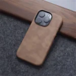 Retro Crazy Horse Leather MagSafe Phone Case For iPhone 16 Pro 15 14 13 12 17 Pro Max Simple Leather Texture Magnetic Phone Case - Image 13