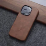 Retro Crazy Horse Leather MagSafe Phone Case For iPhone 16 Pro 15 14 13 12 17 Pro Max Simple Leather Texture Magnetic Phone Case - Image 12