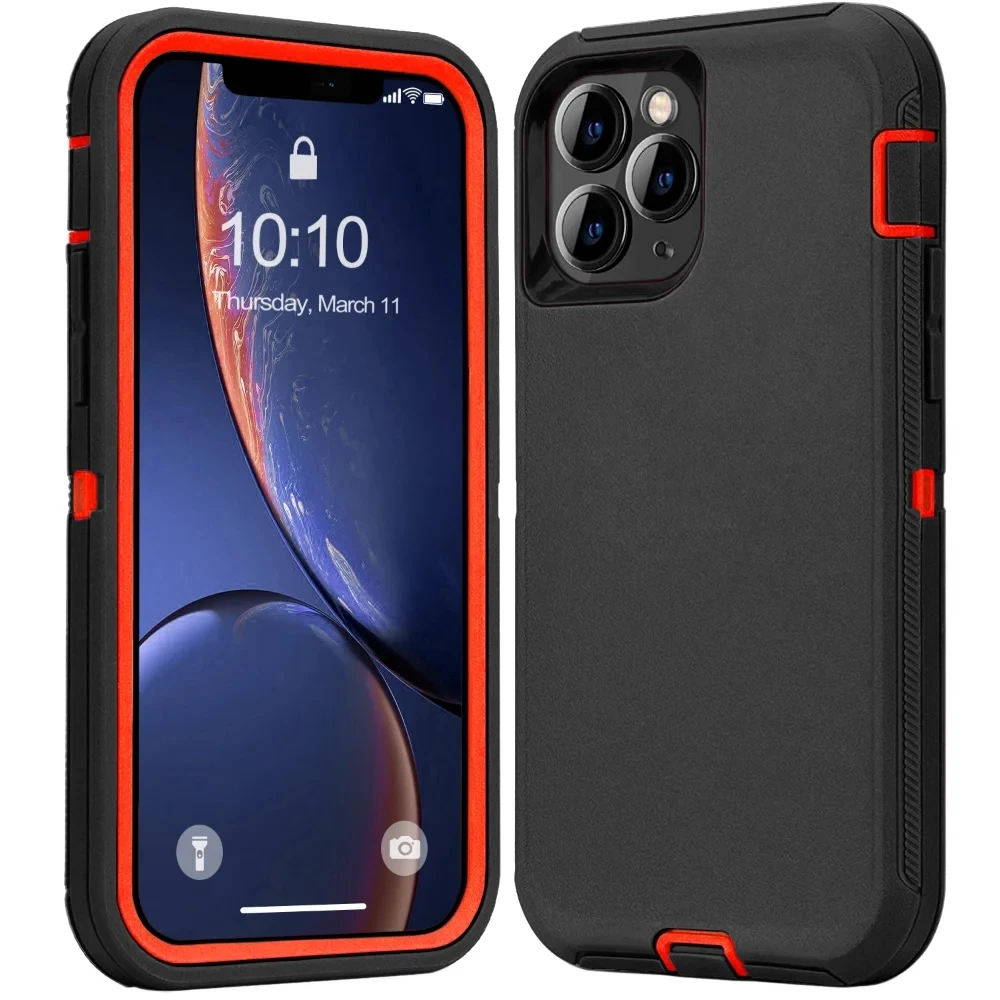 kf-Se381e51299054bedae1efb200f304ce7Q 3 IN 1 Heavy Duty Armor Shockproof Dust-Proof Case For iPhone 15 14 13 12 11 16Pro MAX MINI XSMAX XR X XS SE 6 7 8 PLUS Cover - Image 1