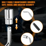Travel Emergency Breakdown Wrench Set,Extendable Wheel Socket Tyre, Universal Car Lug Wrench Car Wheel Tire Change Tools - Image 10