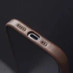 Retro Crazy Horse Leather MagSafe Phone Case For iPhone 16 Pro 15 14 13 12 17 Pro Max Simple Leather Texture Magnetic Phone Case - Image 4