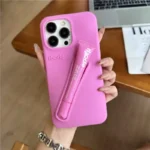For iPhone 16 12 13 14 15 11 Pro Max Plus 17 Fashion Rhode Phone Case Gray Toast Espresso Ribbon Lip Gloss Holder Silicone Cover - Image 6